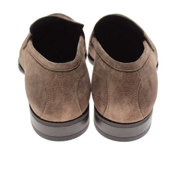 Di Bianco NWB Miseno Cashmere Suede Penny Loafers Size 41.5 (US 8.5) Bark Brown